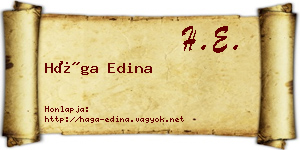 Hága Edina névjegykártya